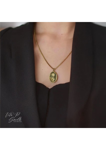 Gold Gül Kolye