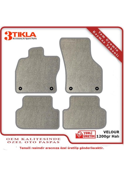 Opel Corsa C 5 Kapı 2000-2004 Halı Paspas Seti Gri-