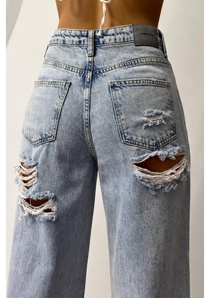 7937 Wıde Leg Kadın Jean Pantolon modelleri