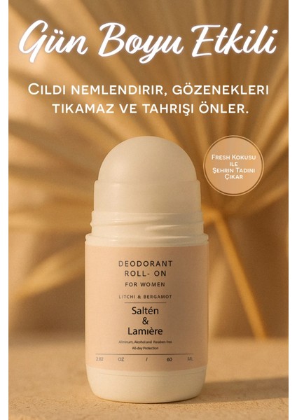 Koltuk Altı Roll On Terleme ve Koku Önleyici Doğal Beyazlatıcı Etkili Kadın Deodorant 60 ml