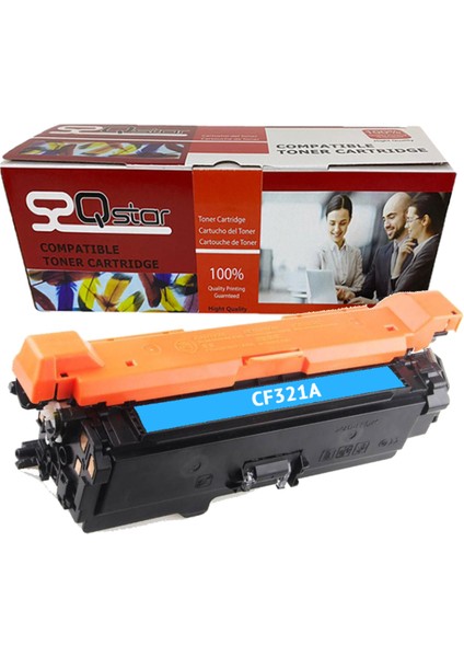 Hp 652A CF321A Mavi Muadil Toner M651DN M680DN CZ248A CZ249A CZ250A CZ250A CZ256A CZ257A