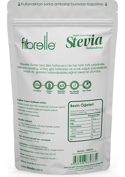 Double Zero Slim Stevialı Tatlandırıcı 1 kg