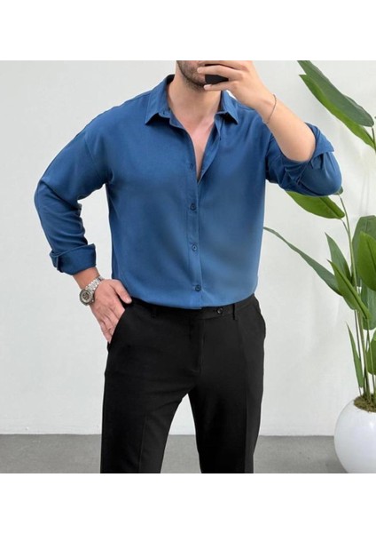 Erkek Lyocell Vücut Isısını Ayarlayabilen Terlemeyi Azaltan Antibakteriyel Yeni Sezon Gömlek