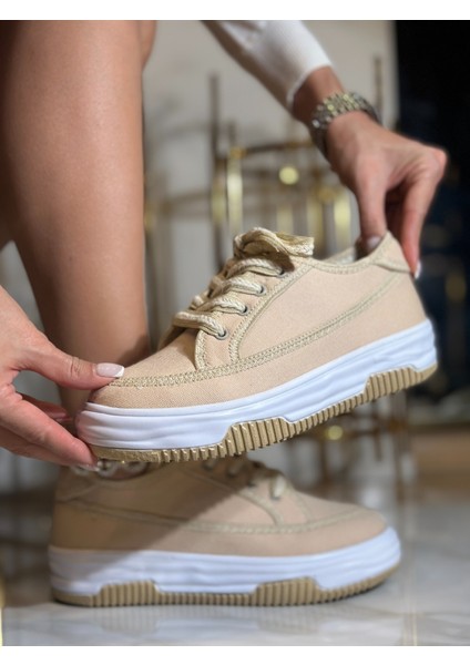 Nubale Keten Spor Ayakkabı Bej