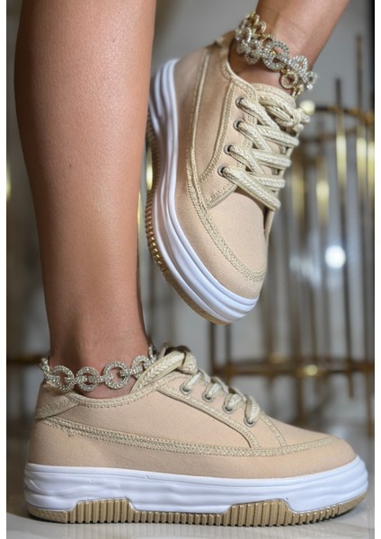 Nubale Keten Spor Ayakkabı Bej modelleri
