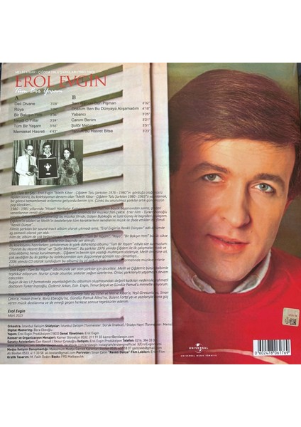 Erol Evgin - Tüm Bir Yaşam 1980 - 83 (Plak)