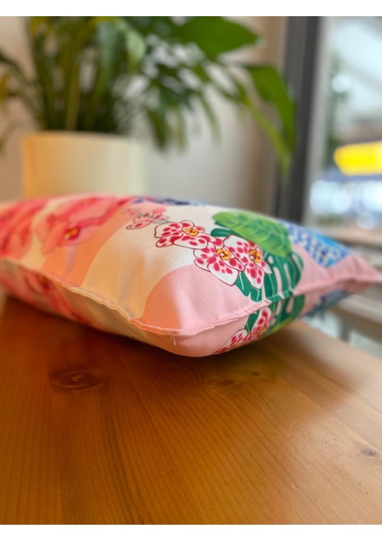 Köpek - Orkide Desenli Süet Çift Taraflı Dijital Baskı Dekoratif Kırlent Kılıfı - 30 x 50 cm indirimleri