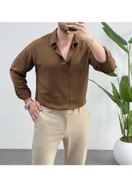 Erkek Lyocell Vücut Isısını Ayarlayabilen Terlemeyi Azaltan Antibakteriyel Yeni Sezon Gömlek