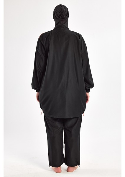 Valeria Uzun Kollu Büyük Beden Battal Boy Tam Tesettür Mayo 1804-25 Siyah fırsatları