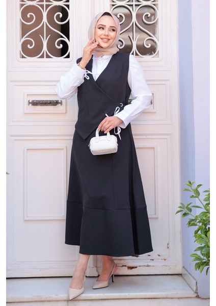 Siyah Tesettür Etekli Ikili Takım 75471S modelleri