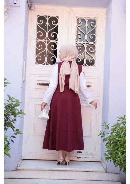 Bordo Tesettür Etekli Ikili Takım 75471BR fırsatları