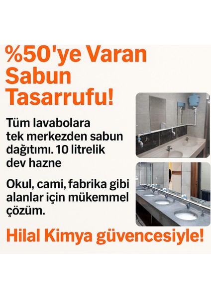 10 Lt Alttan Basmalı 4 Musluklu Merkezi Sistem Depolu Sıvı Sabunluk