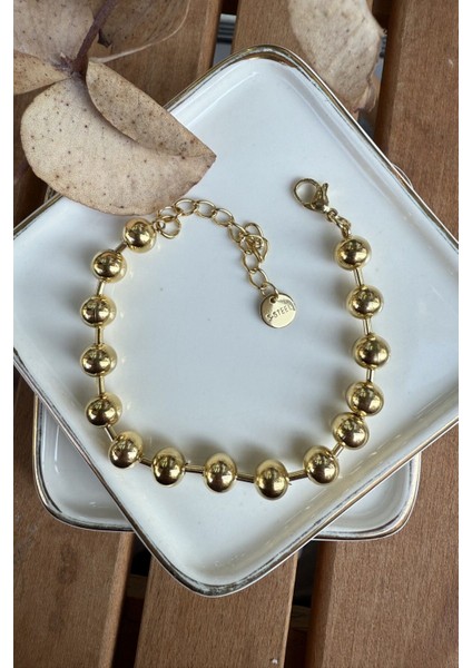 Çelik Hareket Eden Topçuklar Bileklik 18+6cm