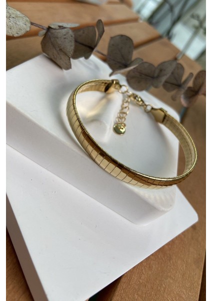 Çelik Plakalı Bileklik 17+3 cm Çelik