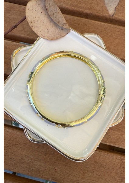 14K Altın Kaplama Ince Mineli Sarı Çiçekli Bilezik 5.7cm fiyatları