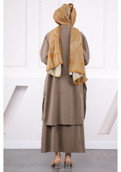 Haki Beli Ipli Tunik Elbise Kombin Takım modelleri