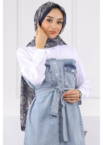 Mavi Gömlek Garnili Düğmeli Kot Elbise fırsatları