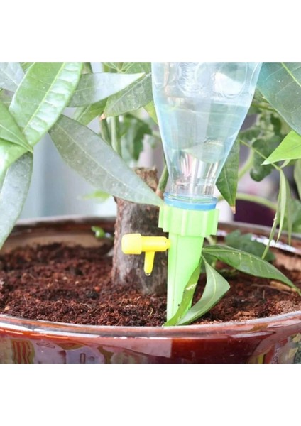 Ankaflex 10 Adet - 1,5 Litrelik Şişelere Uyumlu Çiçek Saksı Sulama Aparatı Ayar Vanalı Otomatik Damlama Sistemi