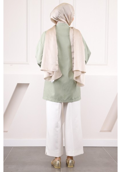 Haki Çapraz Bağlamalı Kimono