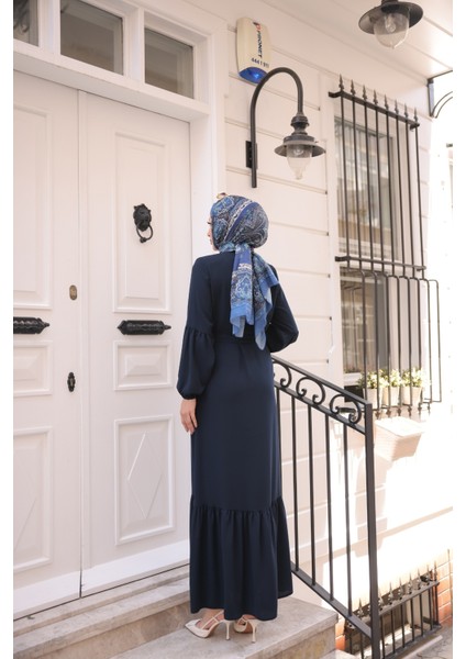 Eteği Fırfırlı Krep Kumaş Ferace fırsatları