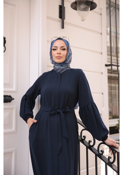 Eteği Fırfırlı Krep Kumaş Ferace indirimleri