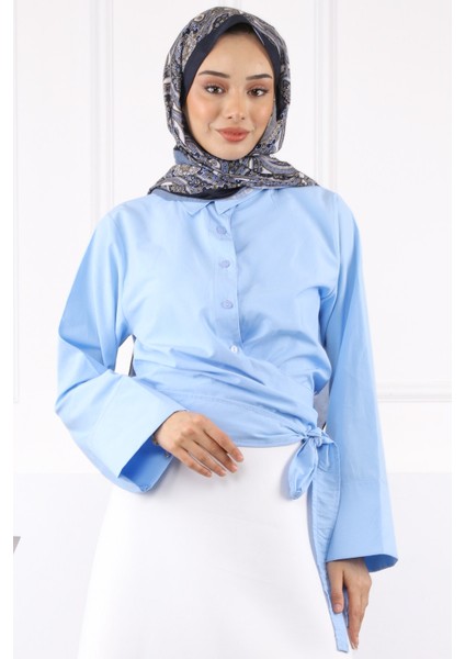 Bebe Mavi Bel Bağlamalı Gömlek fiyatları