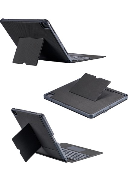 T5509D Ipad Pro 12.9 (2022) Kılıf Palermo Ledli Klavyeli Standlı Tablet Kılıfı - Siyah Nrmsa