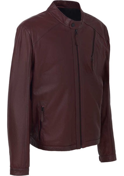 Bordo Hakiki Deri Erkek Hakiki Deri Mont - E22BDM310382-R4X fırsatları