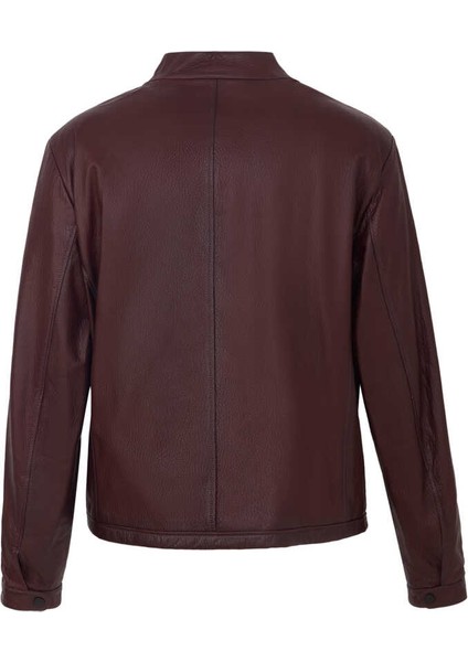 Bordo Hakiki Deri Erkek Hakiki Deri Mont - E22BDM310382-R4X