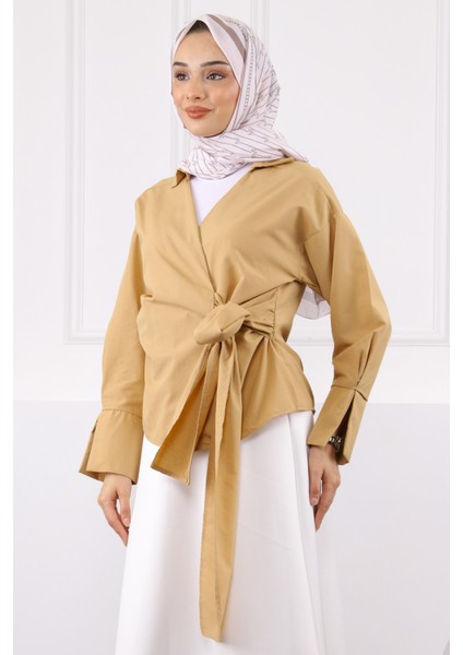 Bisküvi Yandan Bağlamalı Gömlek