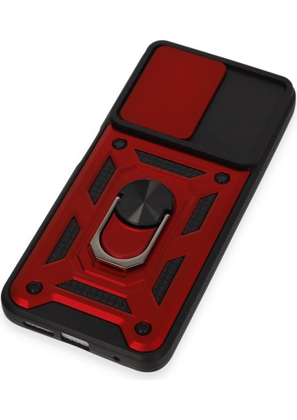 Xiaomi Redmi Note 12S Kılıf Pars Lens Yüzüklü Silikon - Kırmızı Nrmsa