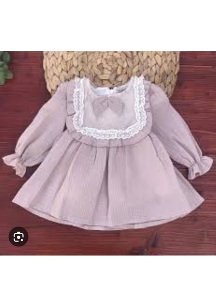 W1035 Kız Bebek Robası Fırfırlı Müslin Elbise fırsatları