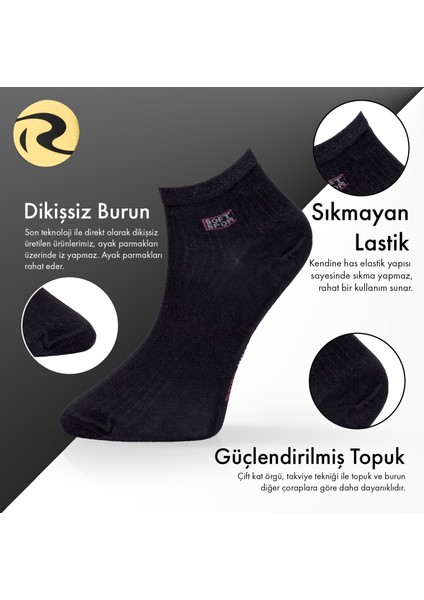 Bambu Erkek Patik Düz Çorap Dikişsiz Premium 3'lü