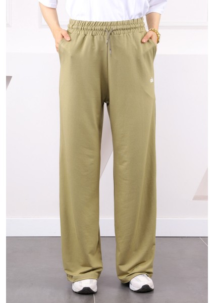 Haki Bel Lastikli Modal Eşofman Altı