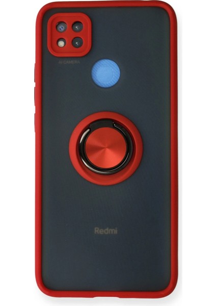 Xiaomi Redmi 9c Kılıf Montreal Yüzüklü Silikon Kapak - Kırmızı Nrmsa