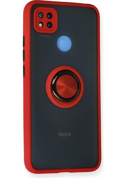 Xiaomi Redmi 9c Kılıf Montreal Yüzüklü Silikon Kapak - Kırmızı Nrmsa