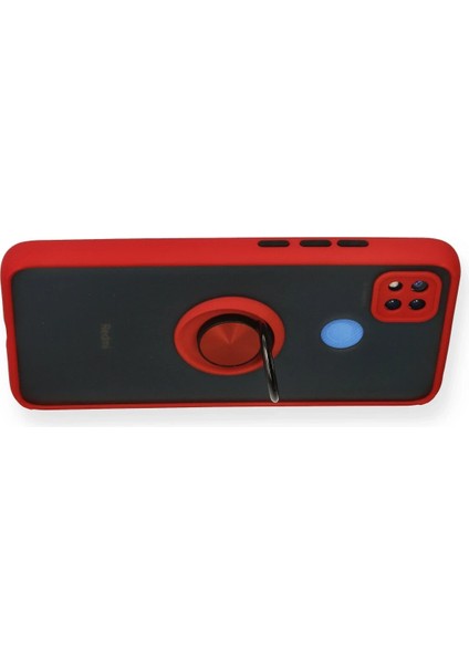 Xiaomi Redmi 9c Kılıf Montreal Yüzüklü Silikon Kapak - Kırmızı Nrmsa