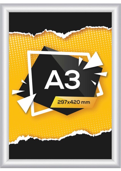 Gönye Köşe Alümyum Afiş Çerçevesi A3 (297X420 Mm.)
