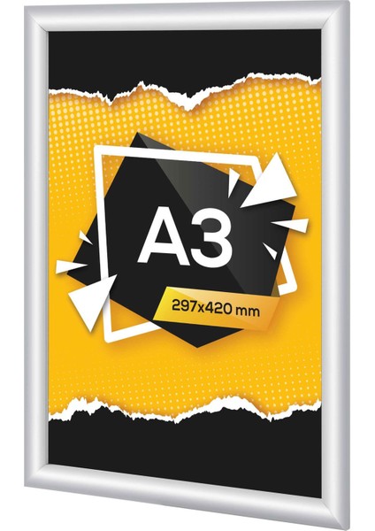 Gönye Köşe Alümyum Afiş Çerçevesi A3 (297X420 Mm.)