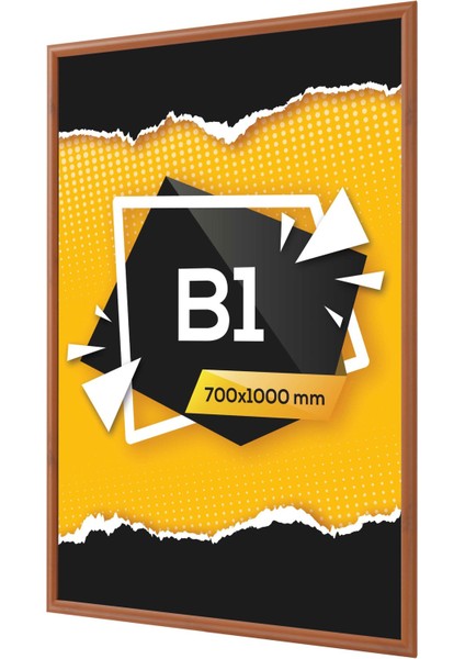 25mm. Ahşap Görünümlü Afiş Çerçevesi Gönye Köşe - B1 (700x1000 mm.)