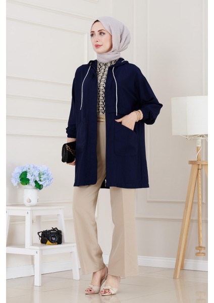 Kapüşonlu Önü Patlı Kap-Lacivert fiyatları