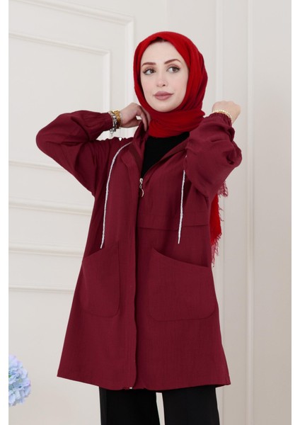 Kapüşonlu Önü Patlı Kap-Bordo fırsatları