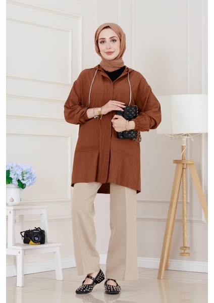 Kapüşonlu Önü Patlı Kap-Kahverengi fiyatları