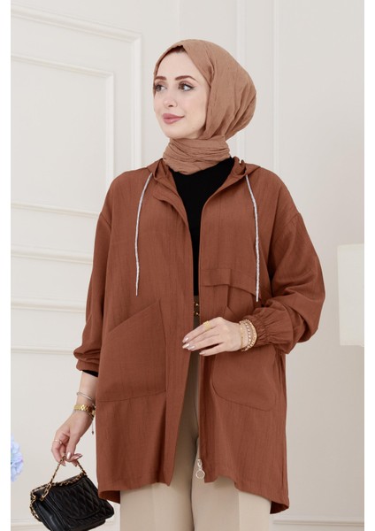 Kapüşonlu Önü Patlı Kap-Kahverengi fırsatları