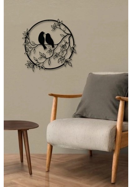 Ahşap Dalda Serçeler Duvar Dekoru Salon Oturma Yatak Odası Bahçe Için 40X40 cm Mdf Tablo