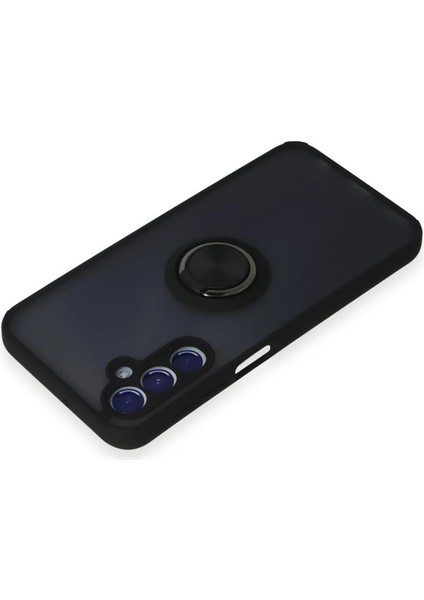 Samsung Galaxy M34 5g Kılıf Montreal Yüzüklü Silikon Kapak - Siyah Nrmsa
