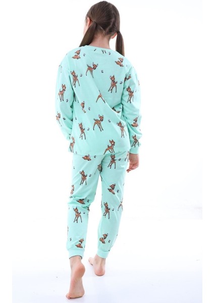 Geyik Desenli Kız Çocuk Pijama Takımı fırsatları