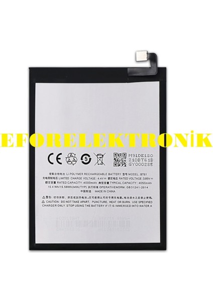 Meizu M3 Note BT61 Batarya Pil