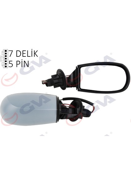 Dış Dikiz Aynası Sağ Punto 04 Elektrikli Isıtmalı Siyah Astarlı Konveks 5 Fiş VM-156EHPR 735273120-735380179