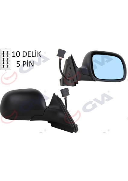 Dış Dikiz Aynası Sağ A3 96-00 Elektrikli Isıtmalı Mavi Cam Konveks VM-042R 8L1858532H-4B1857536C